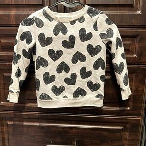 Heart Patterned Kids Sweatshirt 5T no stains or wear